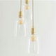 image 2 of ValueLights Kira Glass Cloche Dome 3 Drop Cluster Brushed Gold Ceiling Pendant Light Gold
