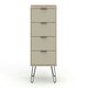 image 3 of Augusta Driftwood, 4 Drawer Narrow Chest Of Drawers Cream