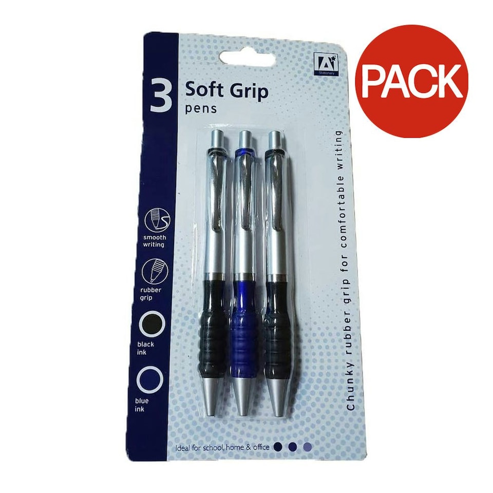 Anker Pen Set (Pack of 3) - Silver/Blue/Black - One Size