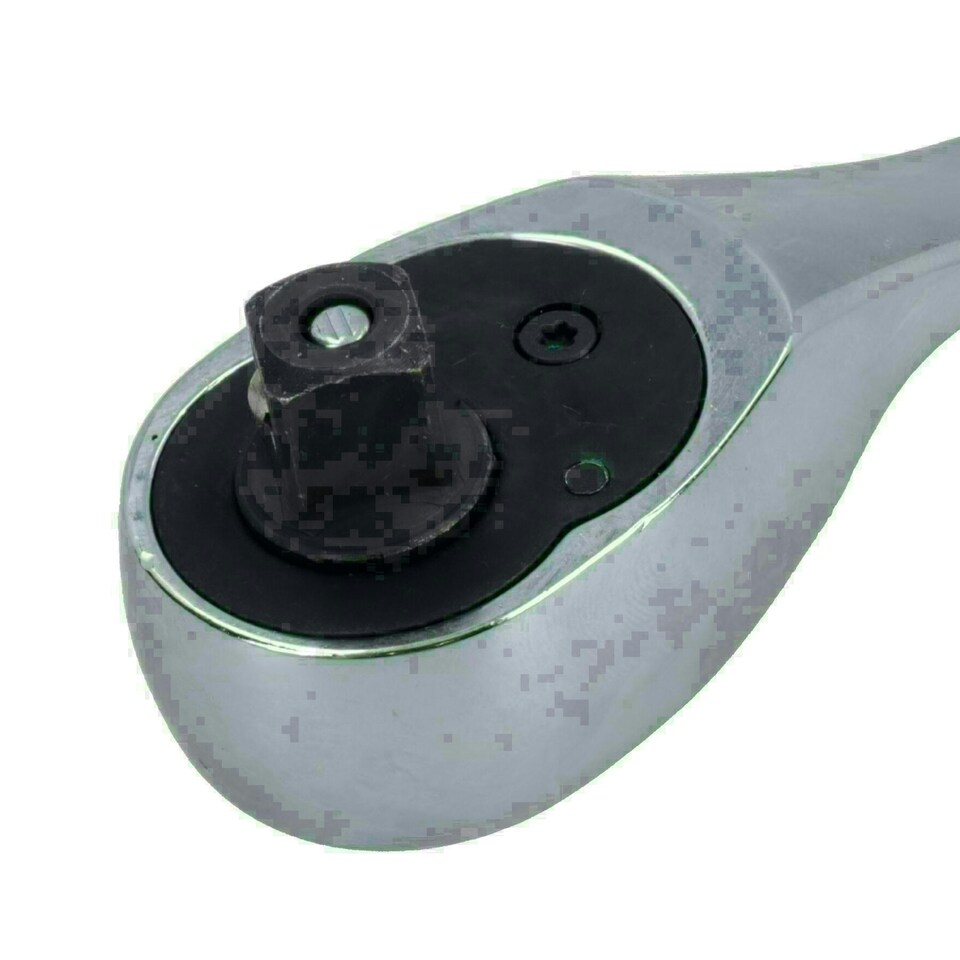 image 1 of 3/8in Drive Ratchet with Curved Rubber Grip Handle 90 Teeth Quick Release