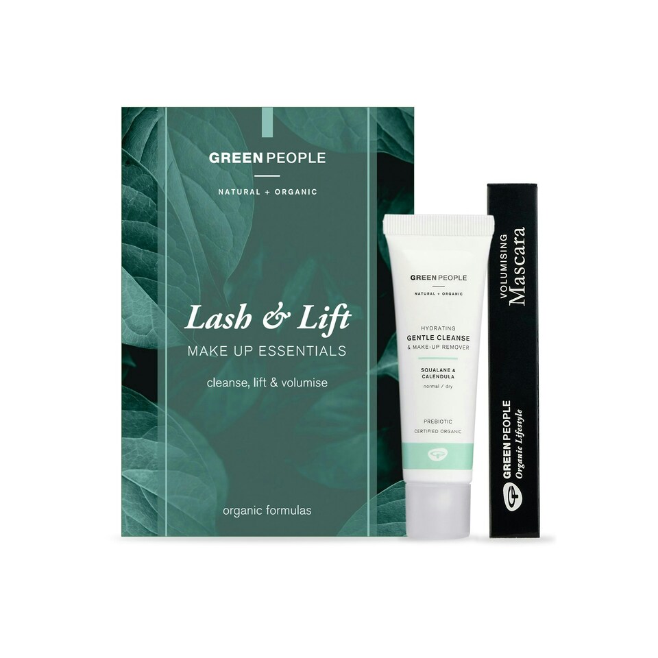 image 1 of Green People Lash & Lift Mascara Gift Set - Natural Black Mascara & Remover - Long Lasting Colour - Sensitive Eyes - Pregnancy Safe, Gluten Free