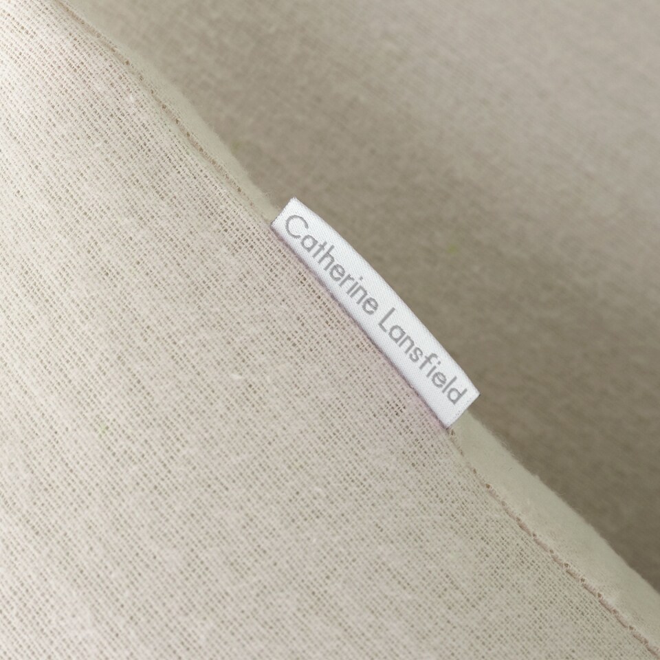 image 1 of Catherine Lansfield Brushed Cotton Standard Pillowcase Pair | Cream | Standard