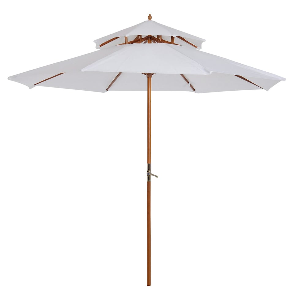 image 1 of Outsunny Garden Patio Parasol Sun Shade Outdoor Umbrella Canopy Cream