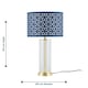 image 9 of Set of 2 Aura - Satin Brass Lamps with Navy Blue Cut Out Shades Bronze | Blue