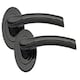 image 2 of Golden Grace 5 Pairs Indiana Style Modern in Door Handles on Round Rose in Polished Black Nickel Finish with Spindle and Fixings Black