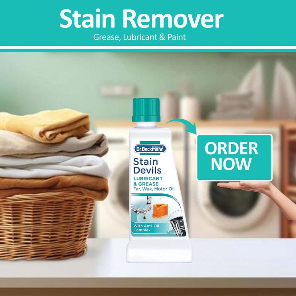 image 1 of Dr. Beckmann Stain Devils Lubricants and Oils Stain Remover 50ml Oil Grease Wax Cleaner for Clothes