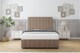 image 2 of Sloomy Langston Mink Plush Divan Bed Base 2 Drawers Right Side With 26 Inch Strutted Headboard & 12 Inch Matching Footboard | Brown | Mink | King | 1