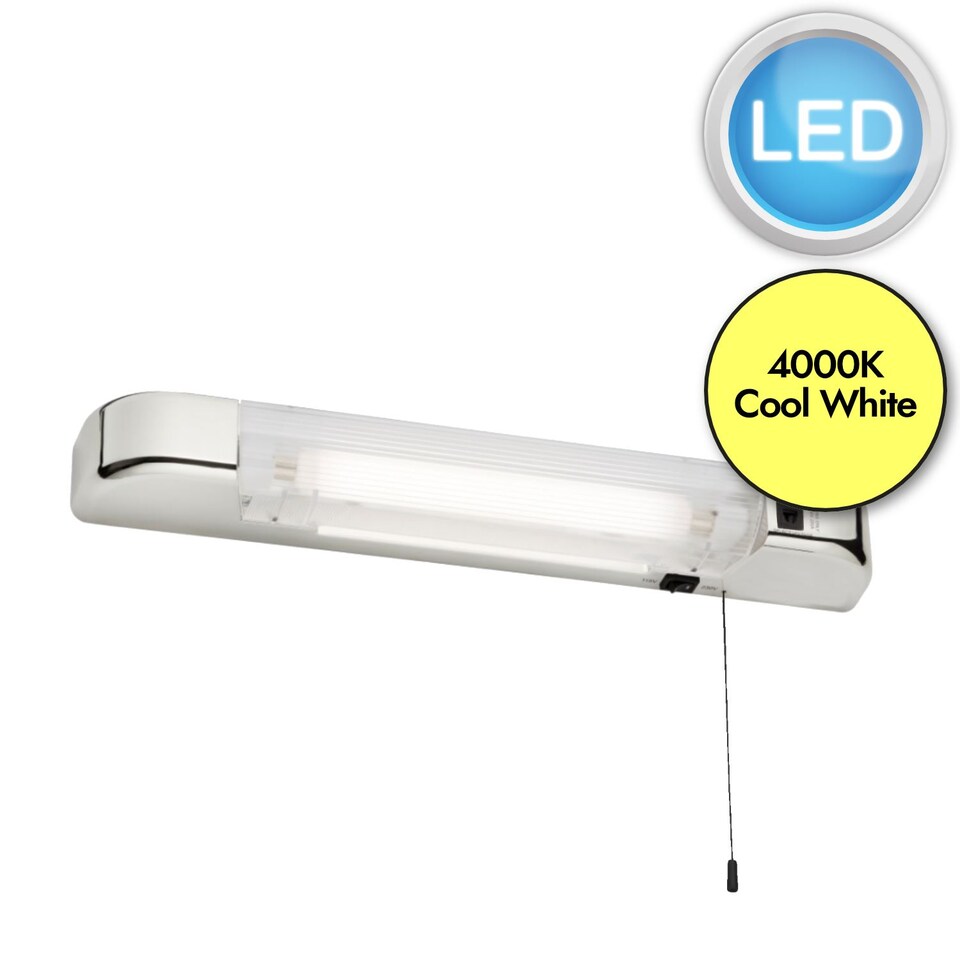 image 1 of Rise - Chrome LED Bathroom Shaver Light | Chrome | White | 1