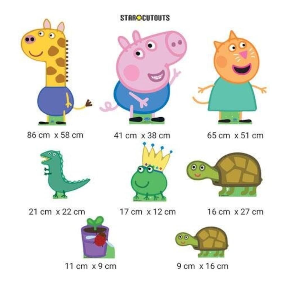 image 1 of Gerald, George and Candy (Peppa Pig) Cardboard Cutouts Decoration Pack