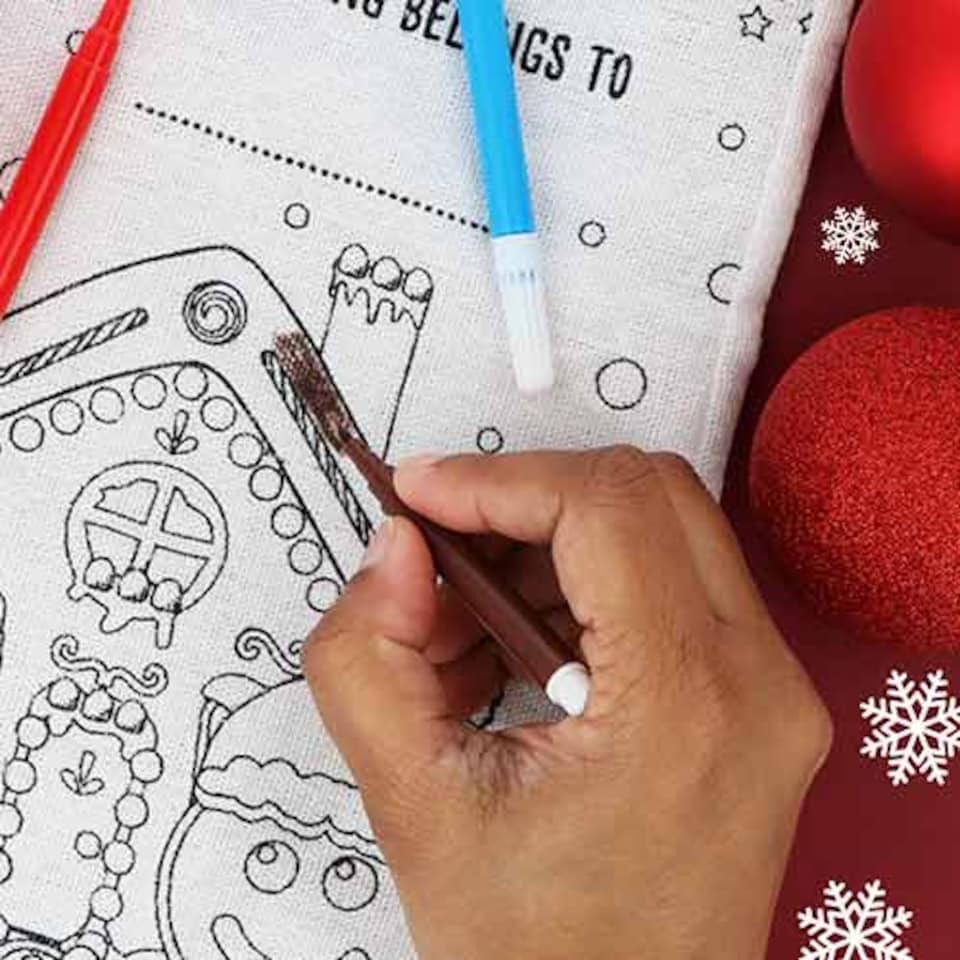 image 1 of Colour Your Own Christmas Stocking