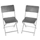 image 1 of Christow Folding Garden Chairs Rattan Effect Outdoor Camping Dining Set Of 2