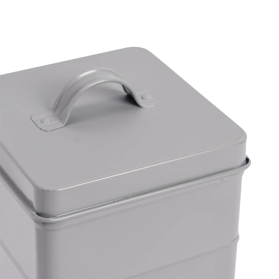 image 1 of Harbour Housewares Vintage Metal Kitchen Biscuit Tin - Grey