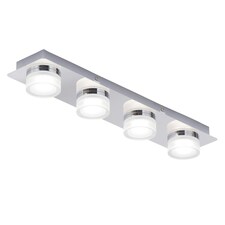 BHS Brooke LED Bathroom Ceiling Spotlight Bar | Silver | Chrome | 1