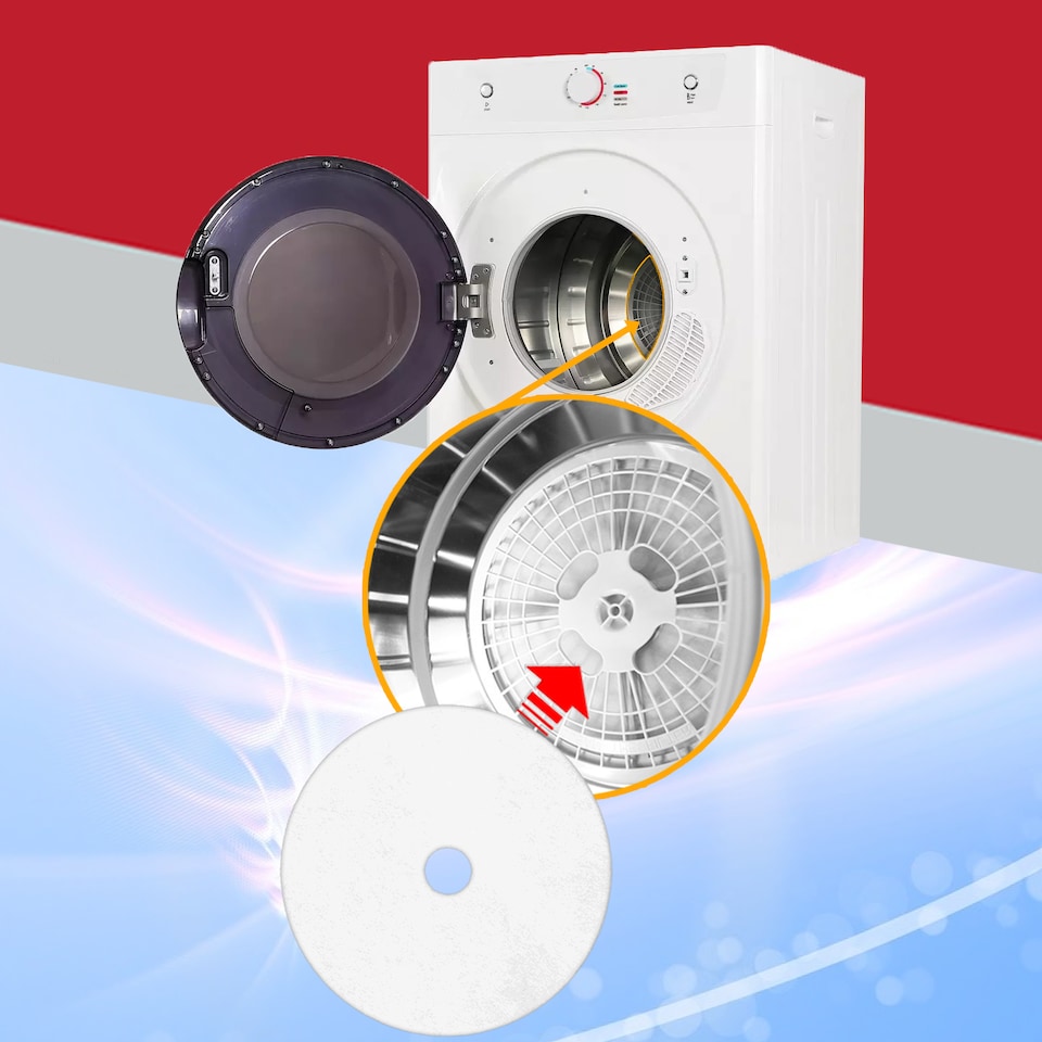 image 1 of SPARES2GO Tumble Dryer Cloth Exhaust + Air Intake Filters compatible with New World NW3KGVTDW NW7KGVTDB NW7KGVTDW(30Pc Filter Kit)