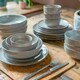 image 3 of Cooks Professional Nordic Stoneware 11cm Side Bowls | Set of 4 | Reactive Glaze | Grey