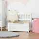 image 10 of HOMCOM 2 In 1 Wooden Toy Box, Seat Bench Storage Chest w Pneumatic Rod | Pink