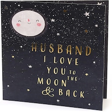 Husband Anniversary Card I Love You to The Moon and Back Watermark