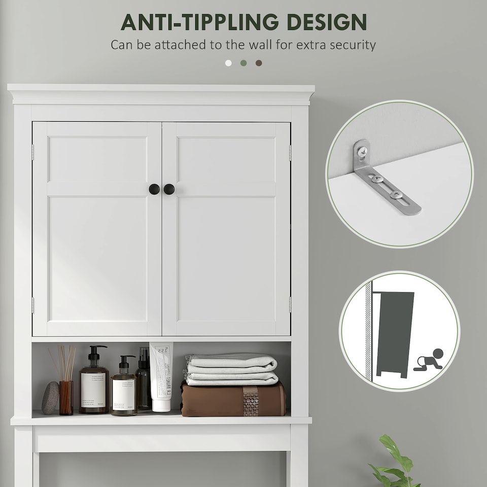 image 1 of HOMCOM Over Toilet Storage Unit 3-Tier Freestanding Washing Machine Cabinet