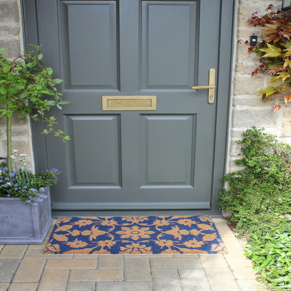 image 1 of RHS Jekyll Floral Door Mat Latex Backed 45 x 75cm