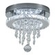 image 3 of Living and Home Modern Round Crystal Ceiling Light with Droplet Accents | Chrome