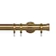 image 1 of 35mm Fixed Length Metal Curtain Pole Set Antique Brass End Cap Finial 390cm | Bronze | Bronze