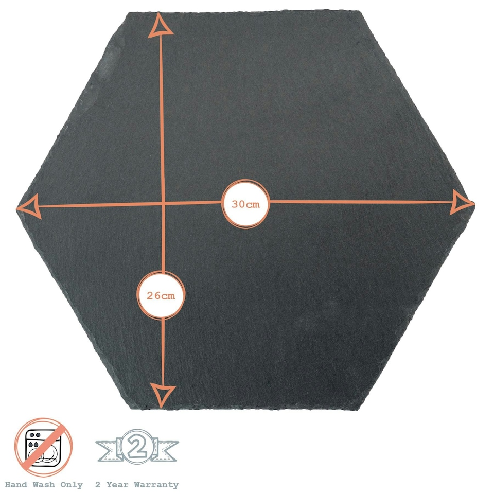 image 1 of Argon Tableware Hexagon Slate Placemats - 30 x 26cm - Pack of 6 Black