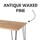 image 2 of Augusta Industrial Pine Rectangular Dining Table with Solid Wood Top - Antique Wax Finish and Metal Hairpin Legs | Brown | Brown | Large | 1