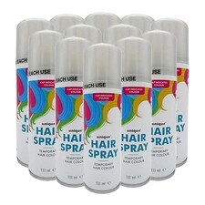 Silver Temporary Glitter Hair Spray Cans 133ml - Pack of 24