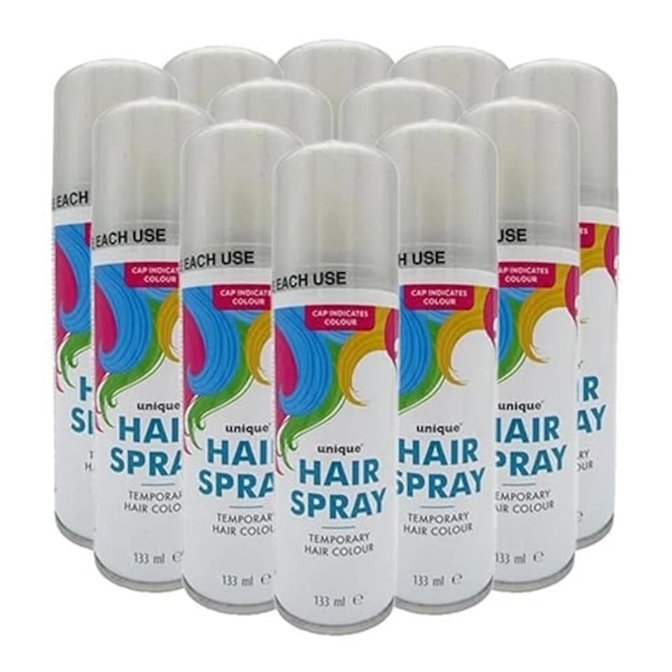 Silver Temporary Glitter Hair Spray Cans 133ml - Pack of 24