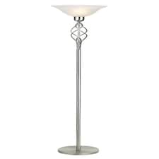 Classic Knot Twist Floor Lamp Uplighter in Satin Chrome | Silver