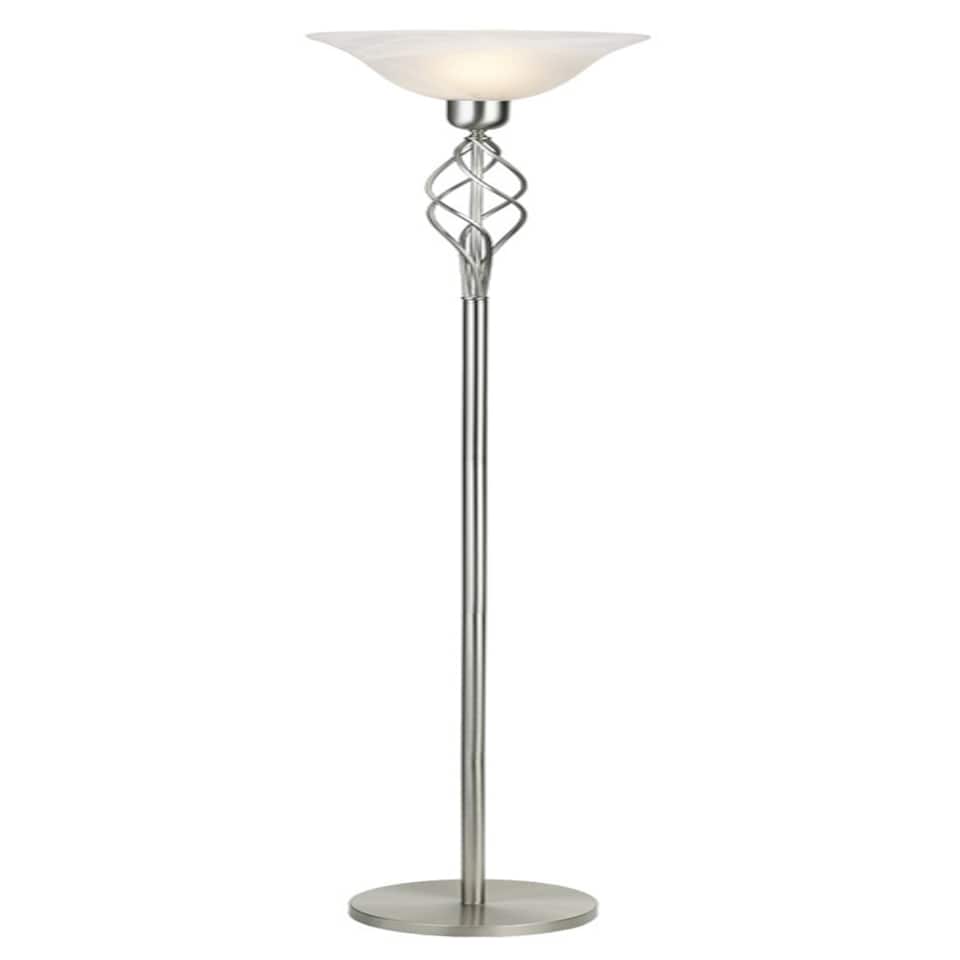 image 1 of Classic Knot Twist Floor Lamp Uplighter in Satin Chrome | Silver