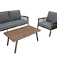 image 4 of Aluminium 4 Piece Sofa Set - Wood Effect