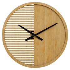Interiors by Premier Easily Maintained Large Wooden Wall Clock, Large Wood Dial Clock In Kitchen, Contemporary Large Wall Clock