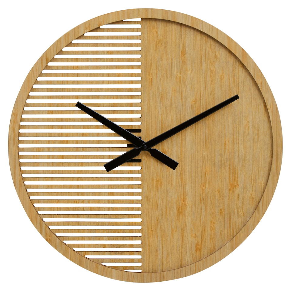 image 1 of Interiors by Premier Easily Maintained Large Wooden Wall Clock, Large Wood Dial Clock In Kitchen, Contemporary Large Wall Clock
