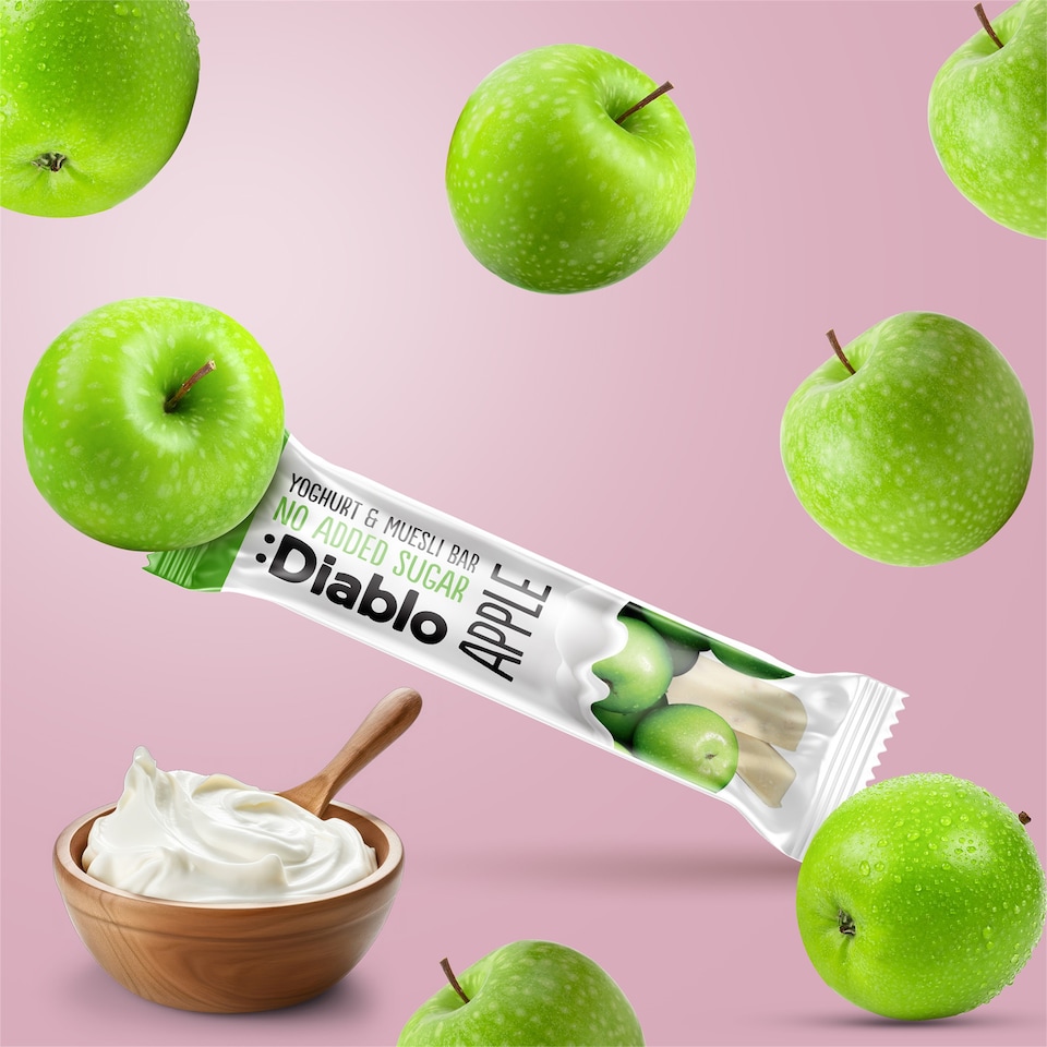 image 1 of Diablo No Added Sugar Yoghurt and Apple Muesli Bar 30g 4 Pack