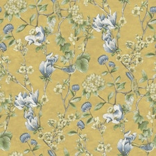 Holden Décor Rural Paradise Floral Bird Trail Wallpaper - Ochre - 10m x 0.5m Yellow
