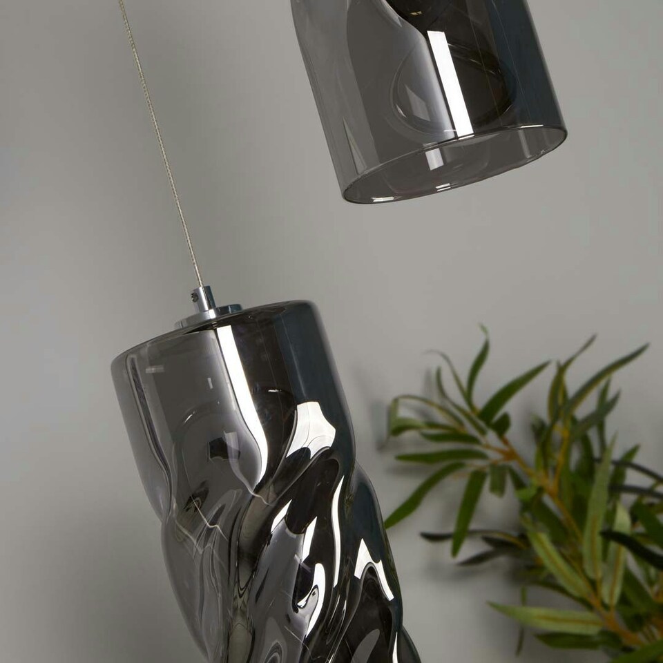image 1 of Demeter 3 Light Smoked Glass LED Cluster Ceiling Pendant