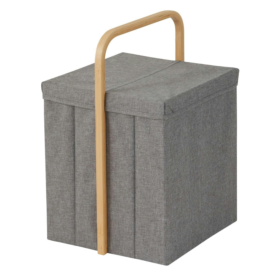 image 1 of Showerdrape Cotswold Grey Single Laundry Hamper with Lid 500 x 360mm