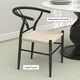 image 4 of HOMCOM Weave Dining Chairs Set of 2 with Y-Shaped Backrest Hemp Seat Black Black