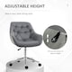 image 3 of Vinsetto Velvet Home Office Chair Desk Chair with Adjustable Height, Dark Grey