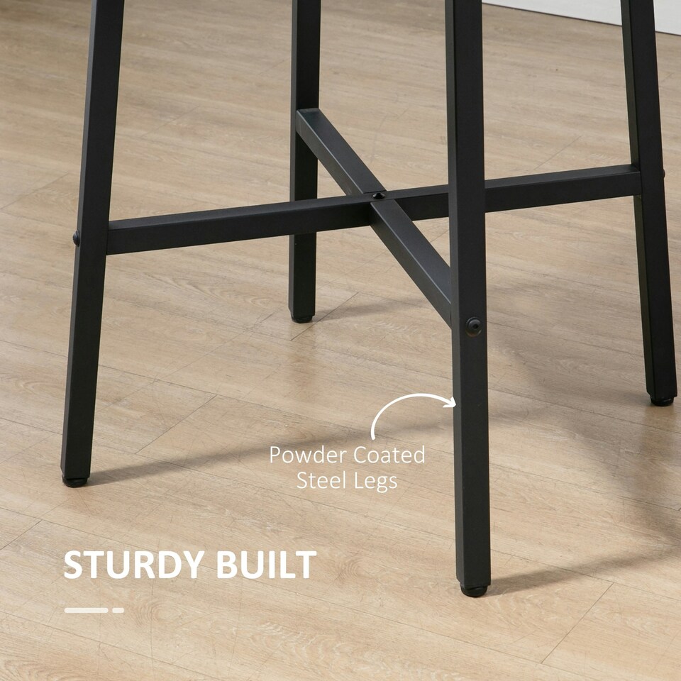 image 1 of HOMCOM 80cm Round Kitchen Table, Dining Table for Small Spaces, Steel Leg