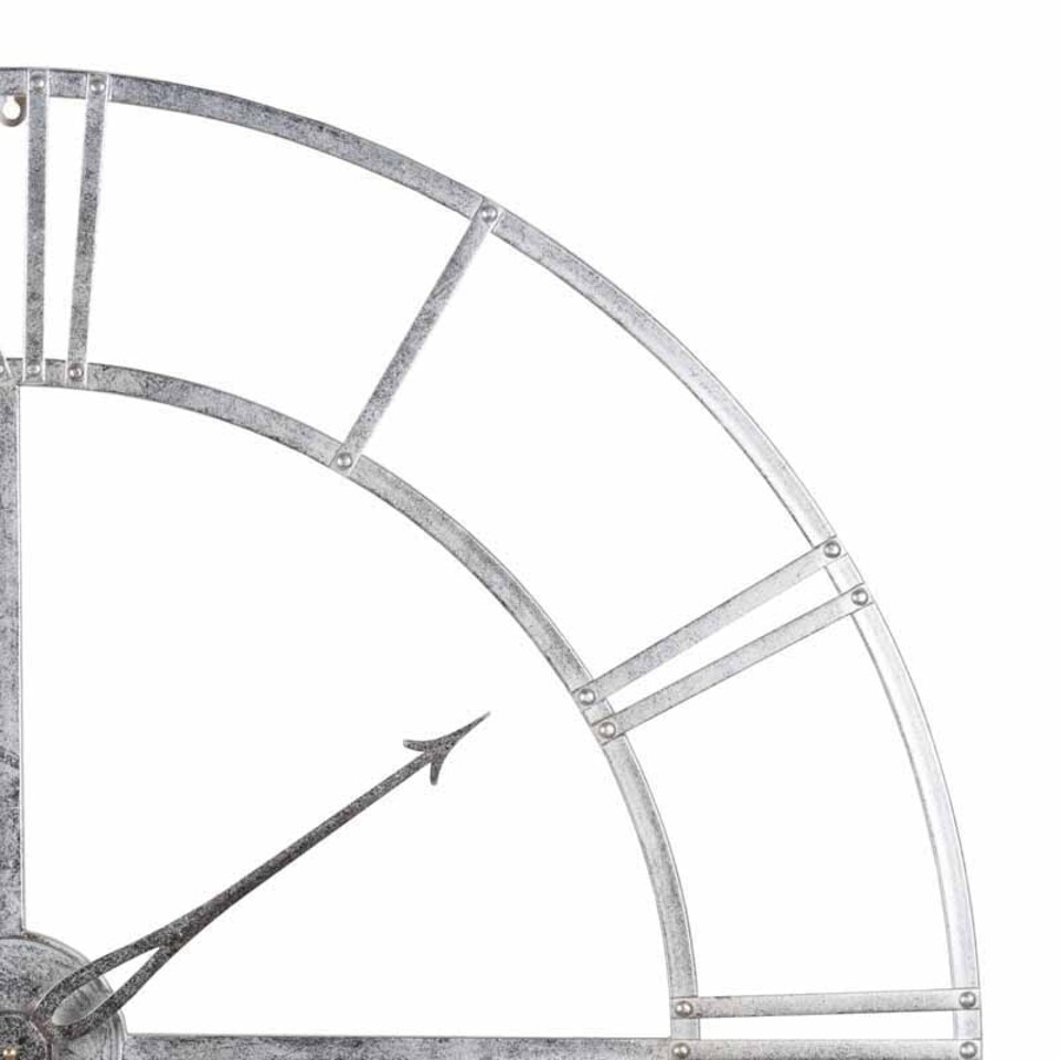 image 1 of Large Foil Skeleton Wall Clock - Metal - L7 x W102 x H102 cm - Silver Grey