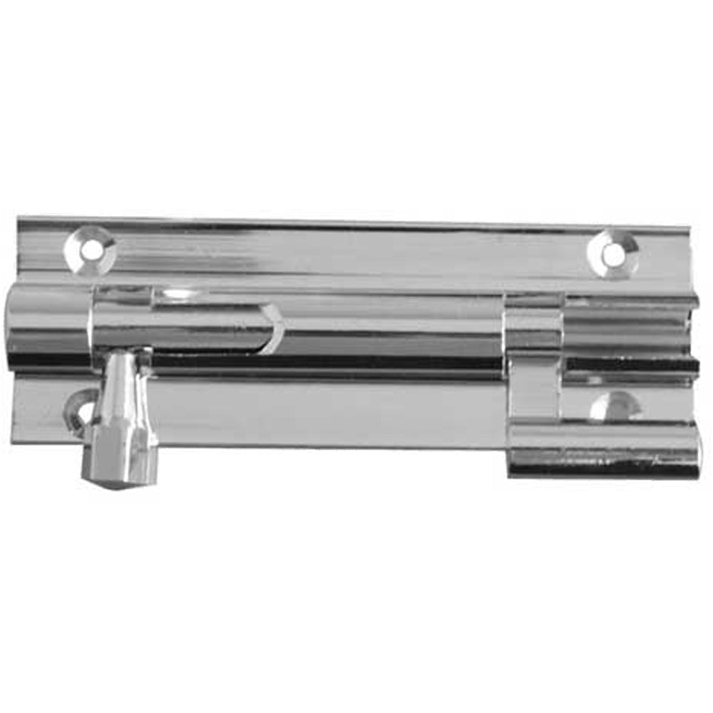 High-Quality Brass Necked Barrel Bolts 102x25mm in Polished Chrome for Enhanced Security - Door Bolt