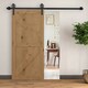 image 2 of HOMCOM 6.6ft Sliding Wood Barn Door Hardware Kits Track Industrial Style A Set Black