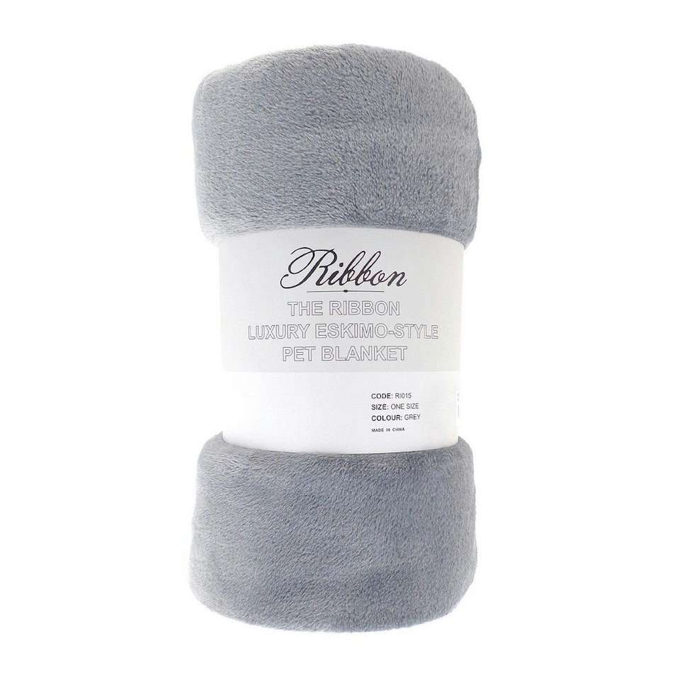 Ribbon Eskimo Style Dog Blanket - Grey - One Size