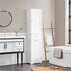 image 2 of Yaheetech Freestanding Bathroom Cabinet with Laundry Basket White White