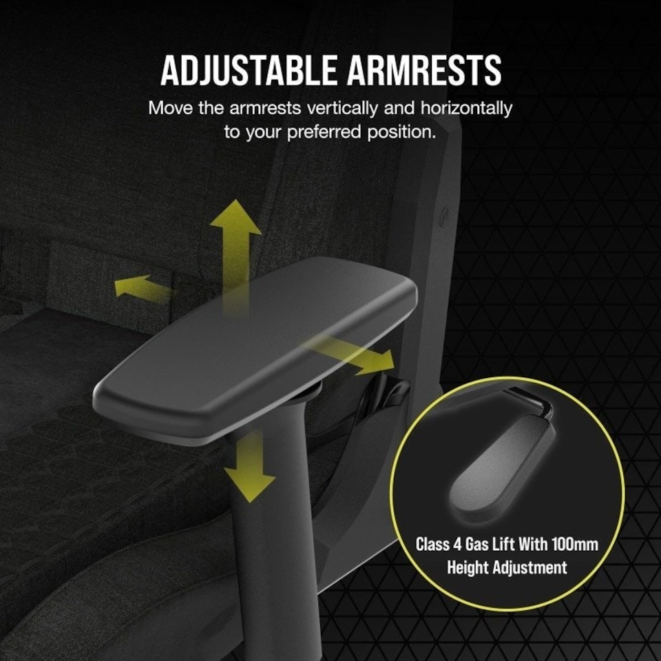 image 1 of Corsair TC100 Relaxed Gaming Chair - Grey & Black