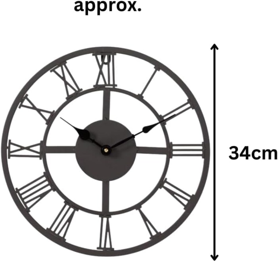 image 1 of Marco Paul  35cm Skeleton Wall Clock | Grey