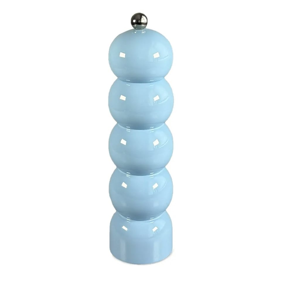image 1 of Scandi Home Large Baby Blue Wooden Pepper Mill