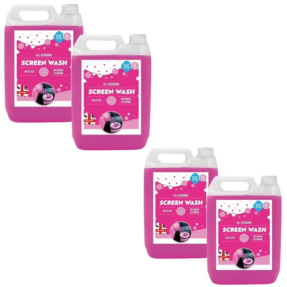 image 1 of 1 x 5L Pink Ready To Use All Season Windscreen Screen Wash Streak Free Finish